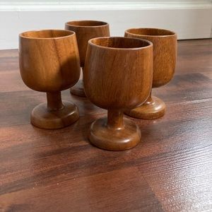 Vintage wooden goblet set